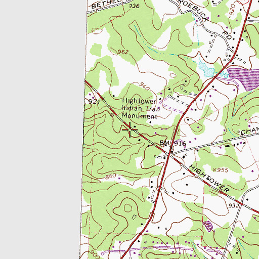 Topographic Map of Westminster Church, GA