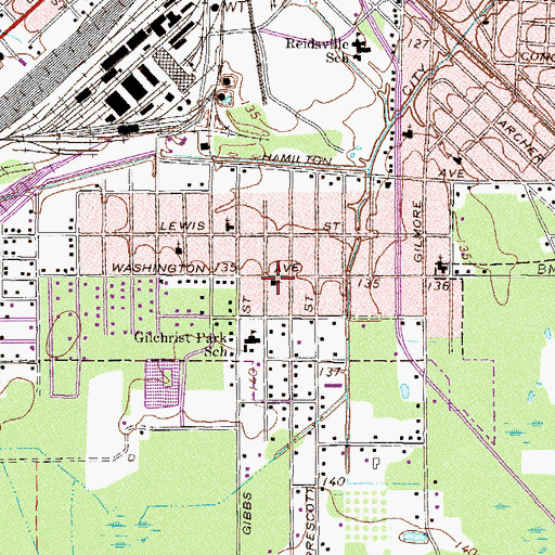 Topographic Map of Gilchrist Methodist Church, GA