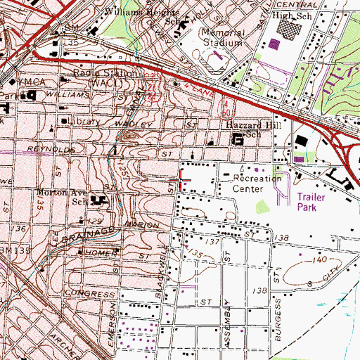 Topographic Map of Mount Olive Chapel Church of Christ, GA