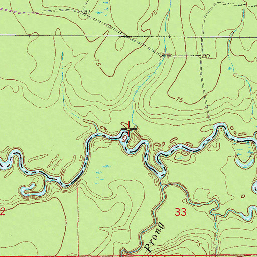 Topographic Map of The Big Bend of Saint Marys River, GA