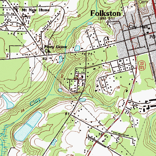 Topographic Map of Oakdale, GA