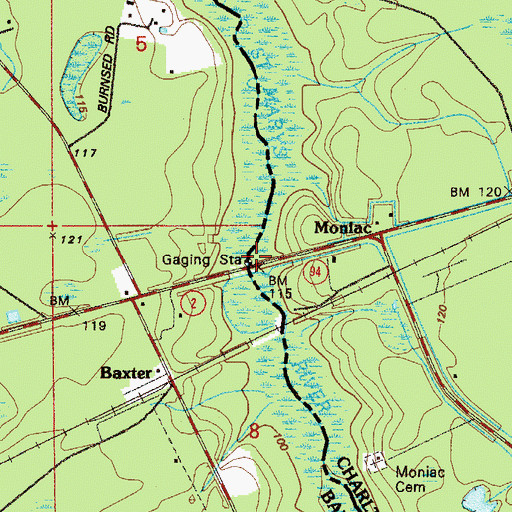 Topographic Map of Rollinsons Ferry (historical), GA