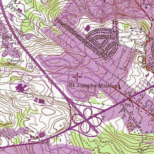 Topographic Map of Glenn Hills, GA