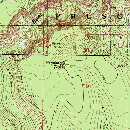 Topographic Map of Vineyard Tank, AZ