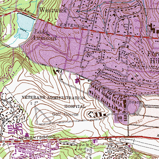 Topographic Map of Lake Forest Elementary School, GA