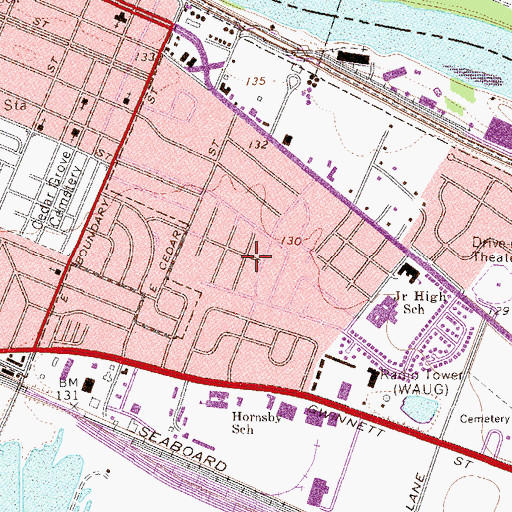 Topographic Map of Eastview, GA