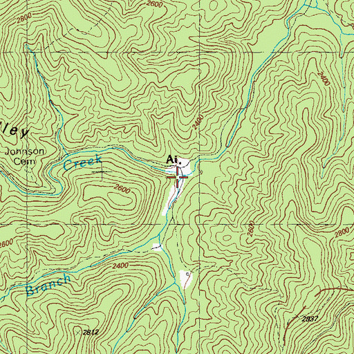 Topographic Map of Burnett Branch, GA