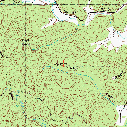 Topographic Map of Dyer Cove, GA