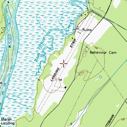 Topographic Map of Sapelo Island Airport, GA