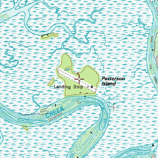 Topographic Map of Patterson Island Airport, GA