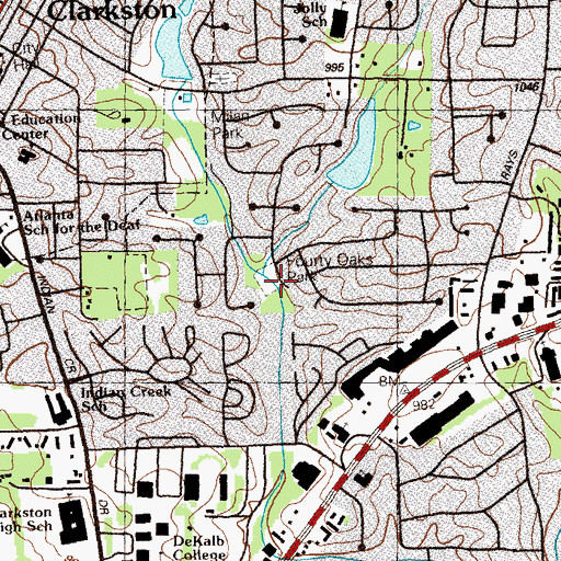 Topographic Map of Fourty Oaks Park, GA