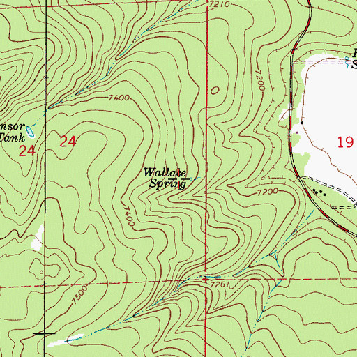 Topographic Map of Wallace Spring, AZ