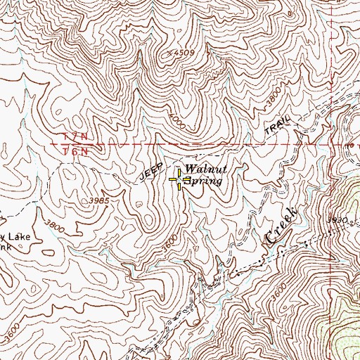 Topographic Map of Walnut Spring, AZ