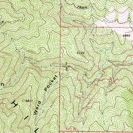 Topographic Map of Ward Pocket, AZ