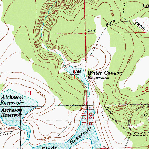 Topographic Map of Water Canyon Reservoir, AZ