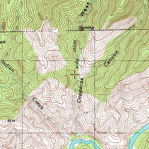 Topographic Map of West Fork Copperas Canyon, AZ