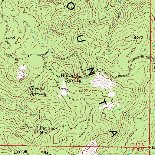 Topographic Map of Whiskey Spring, AZ