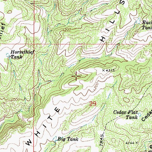 Topographic Map of White Hills, AZ