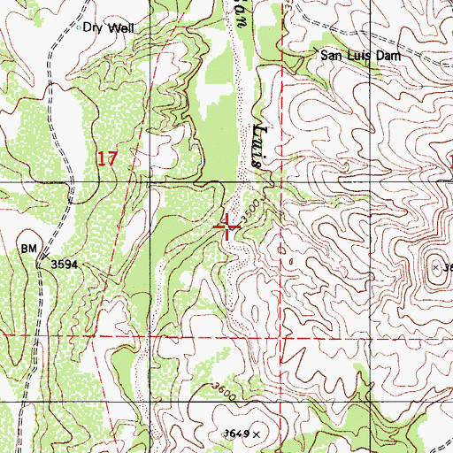 Topographic Map of Wilbur Canyon, AZ