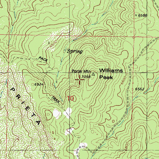 Topographic Map of Williams Peak, AZ