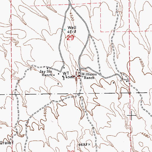 Topographic Map of Williams Ranch, AZ