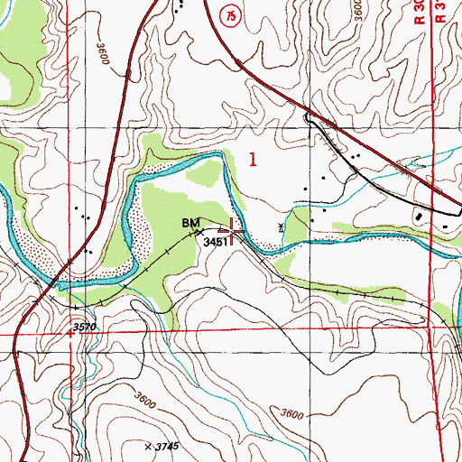 Topographic Map of Willow Creek, AZ