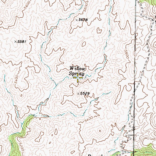Topographic Map of Willow Spring, AZ