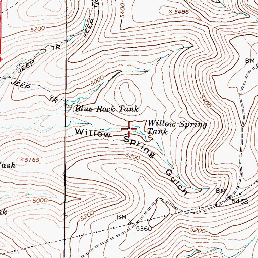 Topographic Map of Willow Spring Tank, AZ
