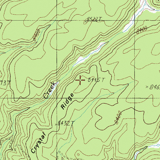 Topographic Map of Crystal Ridge, AZ