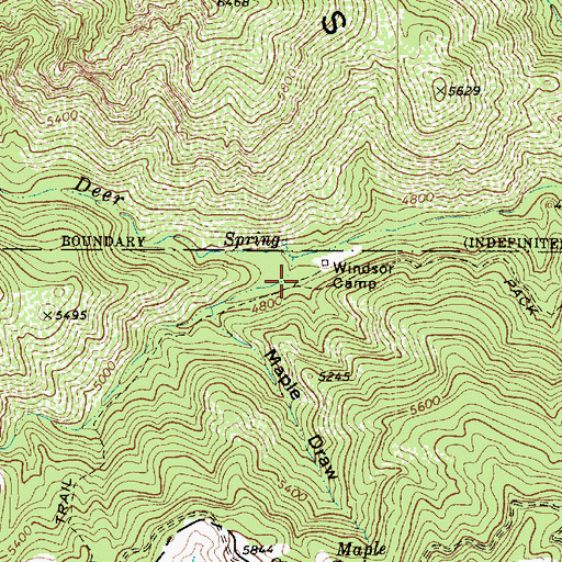 Topographic Map of Windsor Camp, AZ