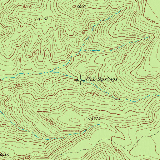 Topographic Map of Cub Springs, AZ