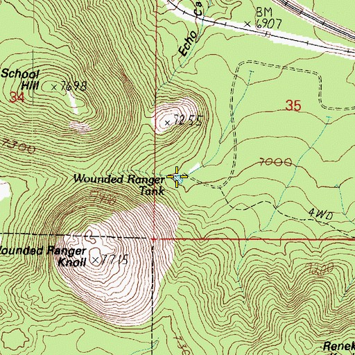 Topographic Map of Wounded Ranger Tank, AZ