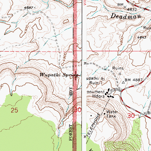 Topographic Map of Wupatki Spring, AZ