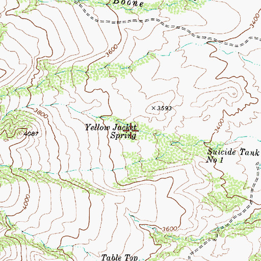 Topographic Map of Yellow Jacket Spring, AZ