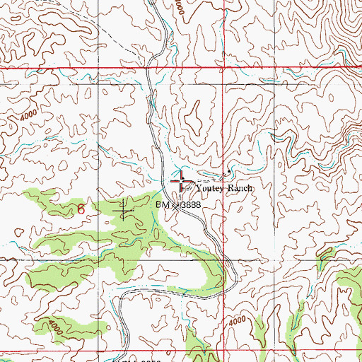Topographic Map of Youtcy Ranch, AZ