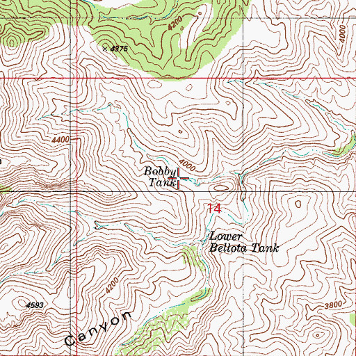 Topographic Map of Bobby Tank, AZ