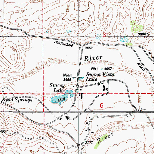 Topographic Map of Buena Vista Lake, AZ