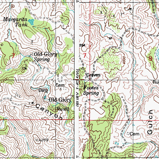 Topographic Map of Footes Spring, AZ
