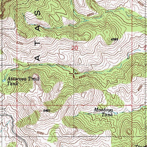 Topographic Map of Hillside Spring, AZ