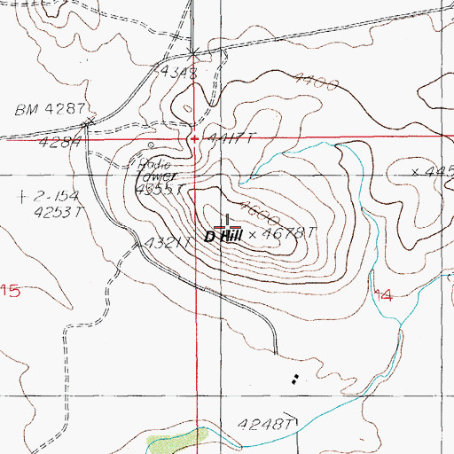Topographic Map of D Hill, AZ