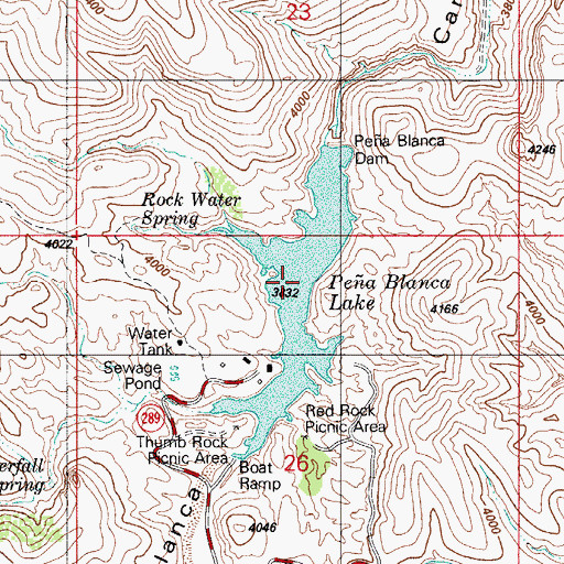 Topographic Map of Pea Blanca Lake, AZ