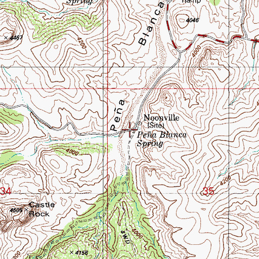Topographic Map of Pea Blanca Spring, AZ