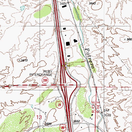 Topographic Map of Ruby Interchange, AZ