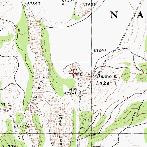 Topographic Map of Damon Lake, AZ