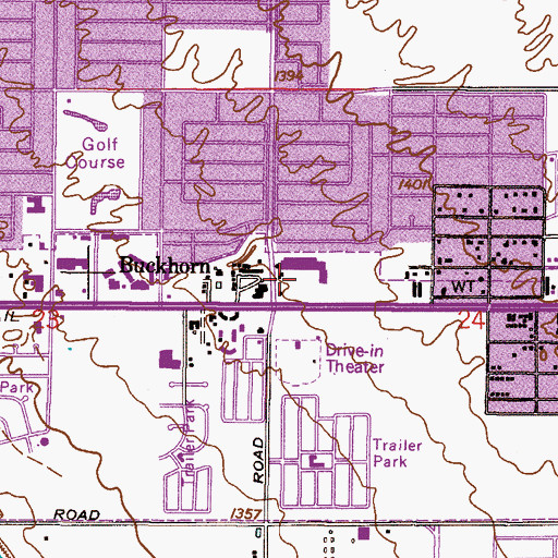 Topographic Map of Buckhorn Shopping Center, AZ