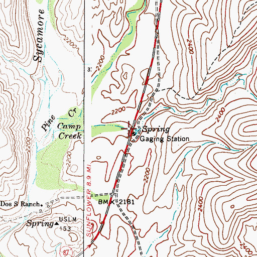 Topographic Map of Camp Creek Spring, AZ