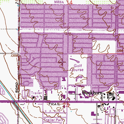 Topographic Map of Dreamland Villa, AZ
