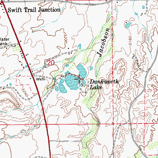 Topographic Map of Dankworth Pond, AZ