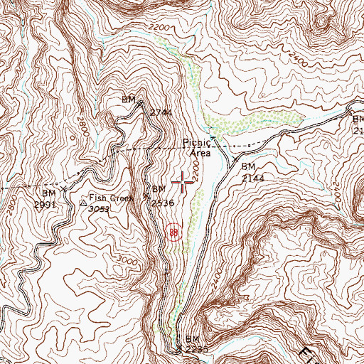 Topographic Map of Fish Creek (historical), AZ