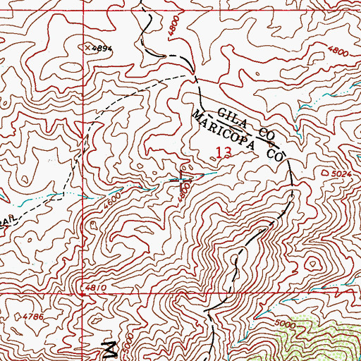 Topographic Map of Juniper Spring, AZ